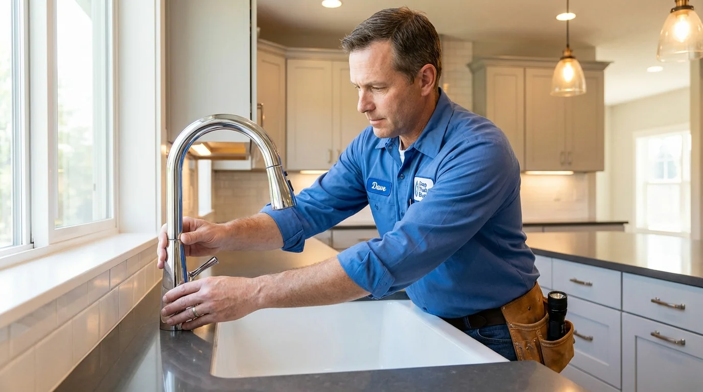 Kitchen faucet installation by Johns Plumbing LLC in Point Roberts