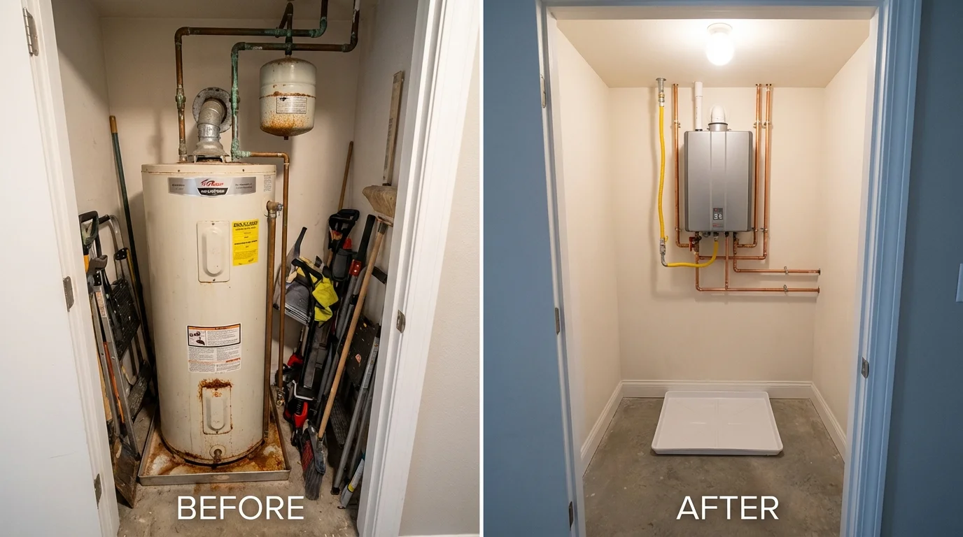 Tank water heater versus wall-mounted tankless unit comparison for Point Roberts, WA homeowners